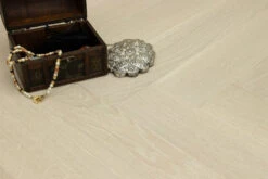 Natural Engineered Flooring Oak Herringbone Polar White Brushed UV Lacquered 15/4mm By 90mm By 600mm