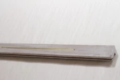 Solid Oak Square Stair Nosing With Brass Sunny White 25mm By 40mm By 1000mm