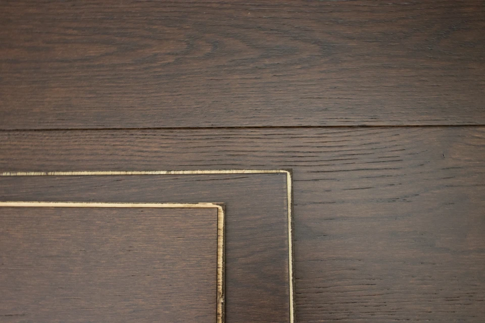 Natural Engineered Flooring Oak Black Tea Brushed UV Oiled 14/3mm By 190mm By 1900mm - Image 4