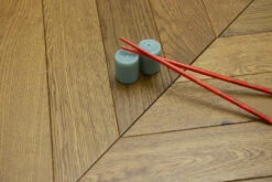 Prime Engineered Flooring Oak Chevron Light Smoked Brushed UV Oiled 14/3mm By 90mm By 510mm