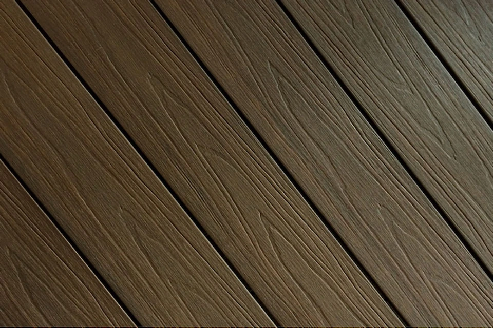 Supremo WPC Double Face Composite Decking Boards Chocolate Teak 23mm By 135mm By 2400mm