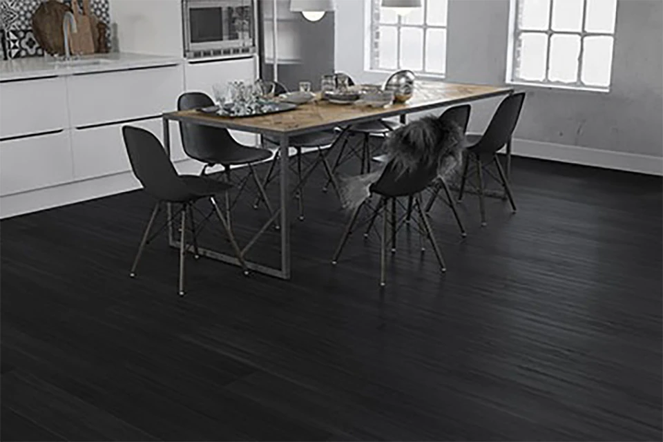 Supremo Diamond Luxury Click Vinyl Rigid Core Flooring Ebony With Built In Underlay 8mm By 178mm By 1220mm