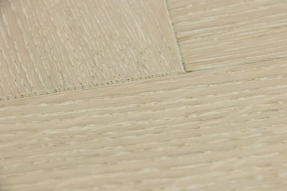 Prime Engineered Flooring Oak Herringbone Polar White Brushed UV Semi Matt Lacquered 14/3mm By 128mm By 600mm - Image 4