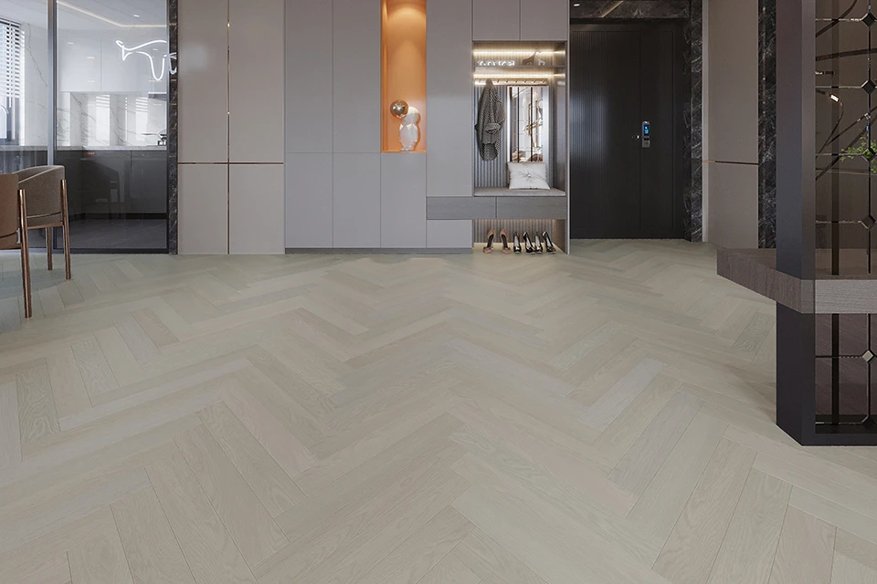 Prime Engineered Flooring Oak Herringbone Vienna Brushed Wax Oiled 14/3mm By 90mm By 600mm - Image 2