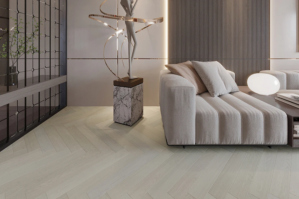 Prime Engineered Flooring Oak Herringbone Vienna Brushed Wax Oiled 14/3mm By 90mm By 600mm - Image 4