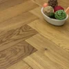 Natural Engineered Flooring Oak Herringbone Light Smoked Brushed UV Oiled 15/4mm By 125mm By 600mm