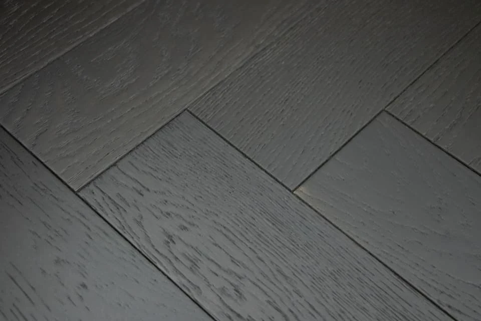 Natural Engineered Flooring Oak Herringbone Jet Black Brushed UV Lacquered 15/4mm By 90mm By 600mm - Image 2