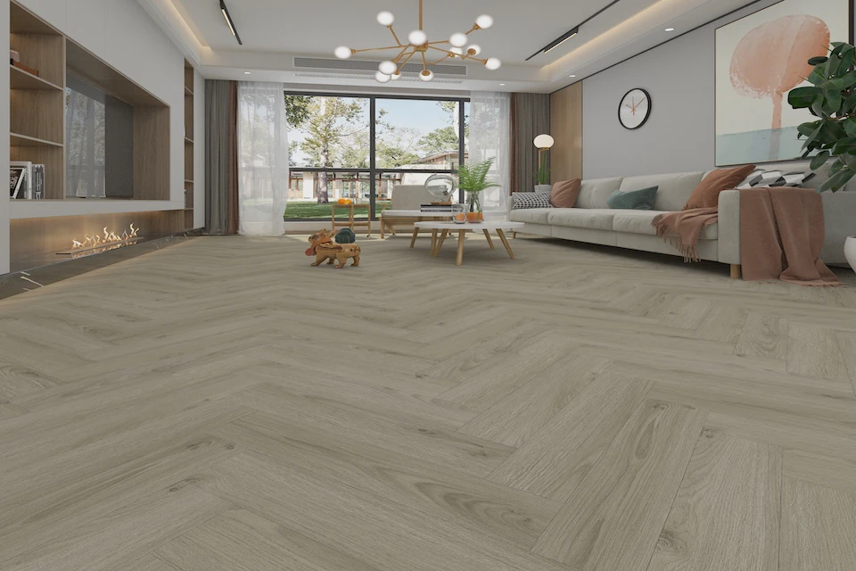 Nimrod Stone Herringbone Laminate Flooring 12mm By 120mm By 600mm