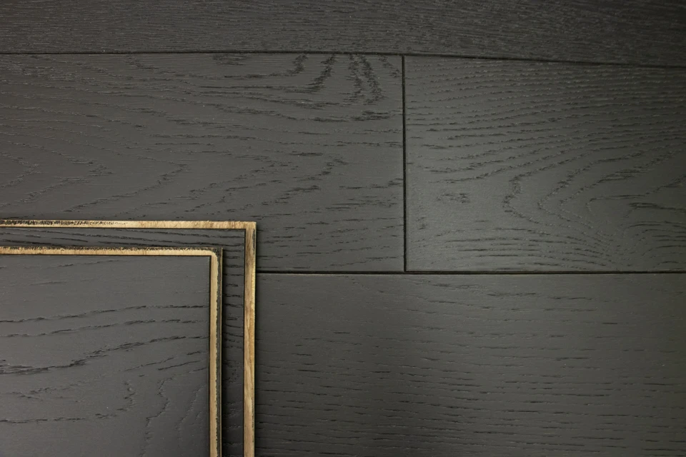 Natural Engineered Oak Jet Black Brushed UV Lacquered 14/3mm By 190mm By 400-1500mm - Image 3