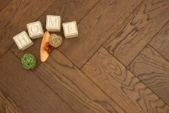 Rustic Engineered Flooring Oak Herringbone Coffee Brushed UV Lacquered 14/3mm By 125mm By 600mm