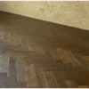 Natural Engineered Flooring Oak Click Herringbone Nero Light Brushed Uv Lacquered 12/3mm By 120mm By 600mm