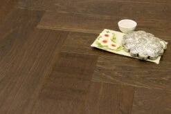 Prime Engineered Flooring Oak Herringbone Dark Smoked Brushed UV Oiled 14/3mm By 97mm By 582mm