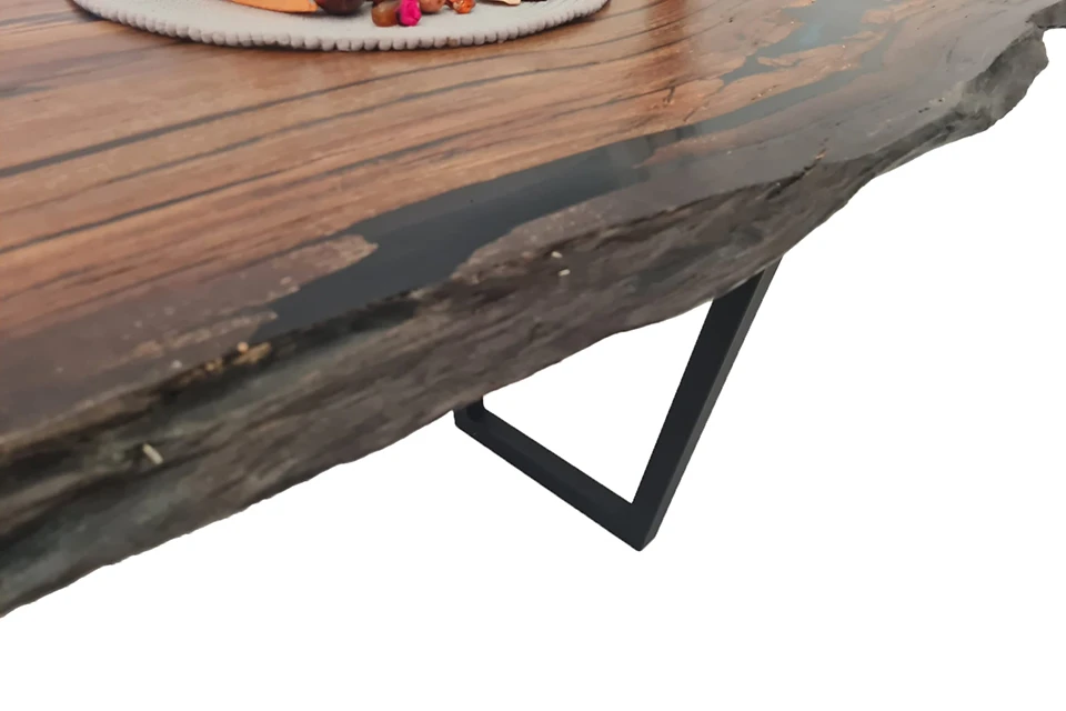 Bog Oak Dining Room Table Top Live Edge Hardwax Oiled (with Resin) 35mm By 880mm By 3150mm - Image 2