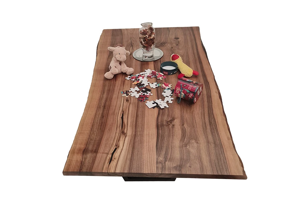 European Walnut Dining Room Table Top LiVe Edge UV Lacquered (with Resin) 38mm By 940mm By 1690mm - Image 4