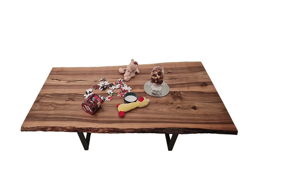 European Walnut Dining Room Table Top LiVe Edge UV Lacquered (with Resin) 38mm By 940mm By 1690mm - Image 2