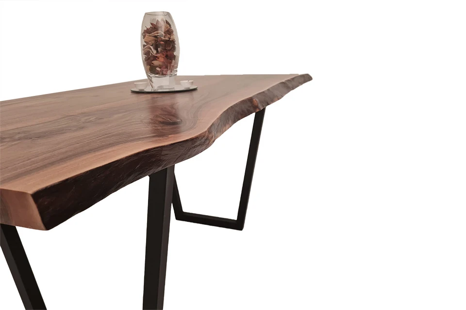 European Walnut Dining Room Table Top LiVe Edge UV Lacquered (with Resin) 38mm By 830mm By 1740mm - Image 3