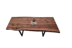 European Walnut Dining Room Table Top LiVe Edge UV Lacquered (with Resin) 38mm By 830mm By 1740mm