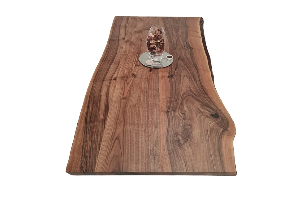 European Walnut Dining Room Table Top LiVe Edge UV Lacquered (with Resin) 38mm By 830mm By 1740mm - Image 2