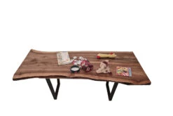 European Walnut Dining Room Table Top LiVe Edge UV Lacquered (with Resin) 35mm By 810mm By 1710mm