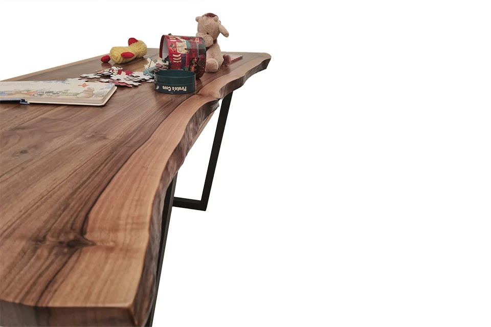 European Walnut Dining Room Table Top LiVe Edge UV Lacquered (with Resin) 35mm By 810mm By 1710mm - Image 2