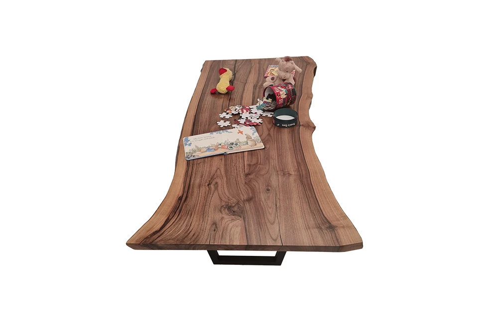 European Walnut Dining Room Table Top LiVe Edge UV Lacquered (with Resin) 35mm By 810mm By 1710mm - Image 3