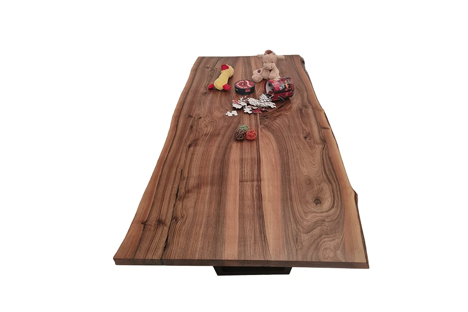 European Walnut Dining Room Table Top LiVe Edge UV Lacquered (with Resin) 38mm By 850mm By 1780mm - Image 3