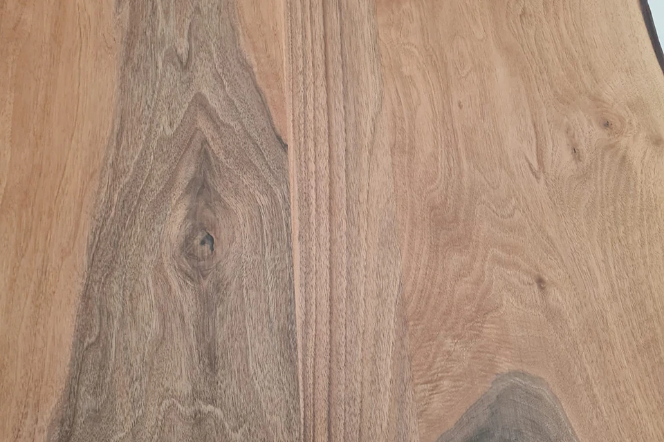 European Walnut Dining Room Table Top LiVe Edge UV Lacquered (with Resin) 37mm By 940mm By 3620mm - Image 4