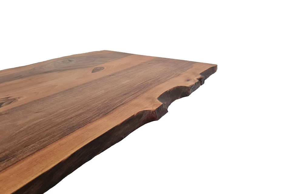 European Walnut Dining Room Table Top LiVe Edge UV Lacquered (with Resin) 37mm By 940mm By 3620mm - Image 3