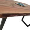 European Walnut Dining Room Table Top LiVe Edge UV Lacquered (with Resin) 35mm By 820mm By 920mm