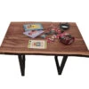 European Walnut Dining Room Table Top LiVe Edge UV Lacquered (with Resin) 37mm By 770mm By 980mm