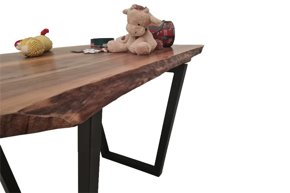 European Walnut Dining Room Table Top LiVe Edge UV Lacquered (with Resin) 30mm By 840mm By 1080mm - Image 4
