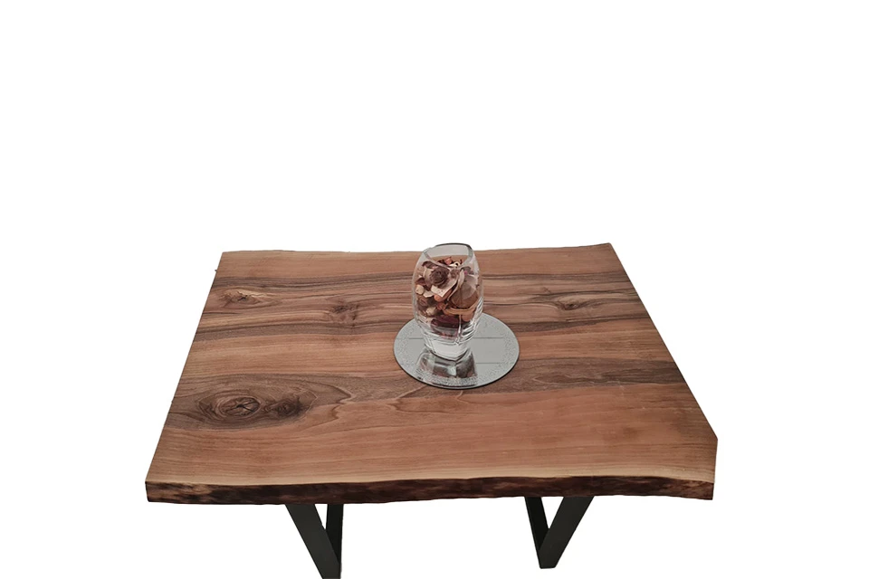 European Walnut Dining Room Table Top LiVe Edge UV Lacquered (with Resin) 40mm By 730mm By 940mm - Image 3