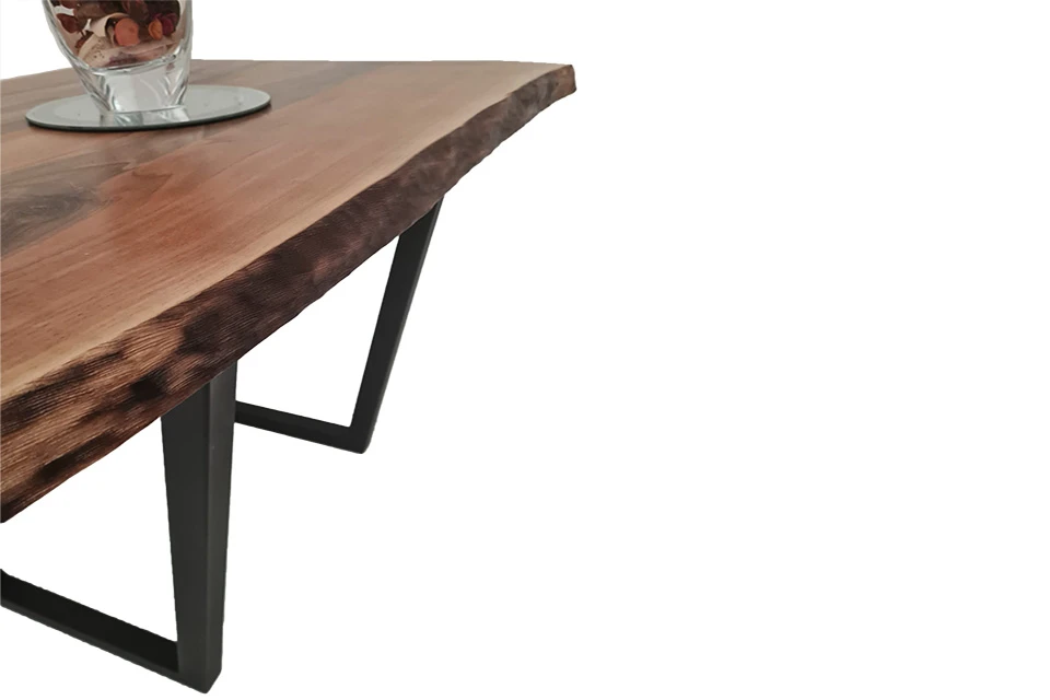 European Walnut Dining Room Table Top LiVe Edge UV Lacquered (with Resin) 40mm By 730mm By 940mm - Image 2