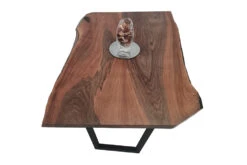 European Walnut Dining Room Table Top LiVe Edge UV Lacquered (with Resin) 38mm By 900mm By 1320mm