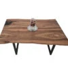 European Walnut Dining Room Table Top LiVe Edge UV Lacquered (with Resin) 35mm By 900mm By 1400mm